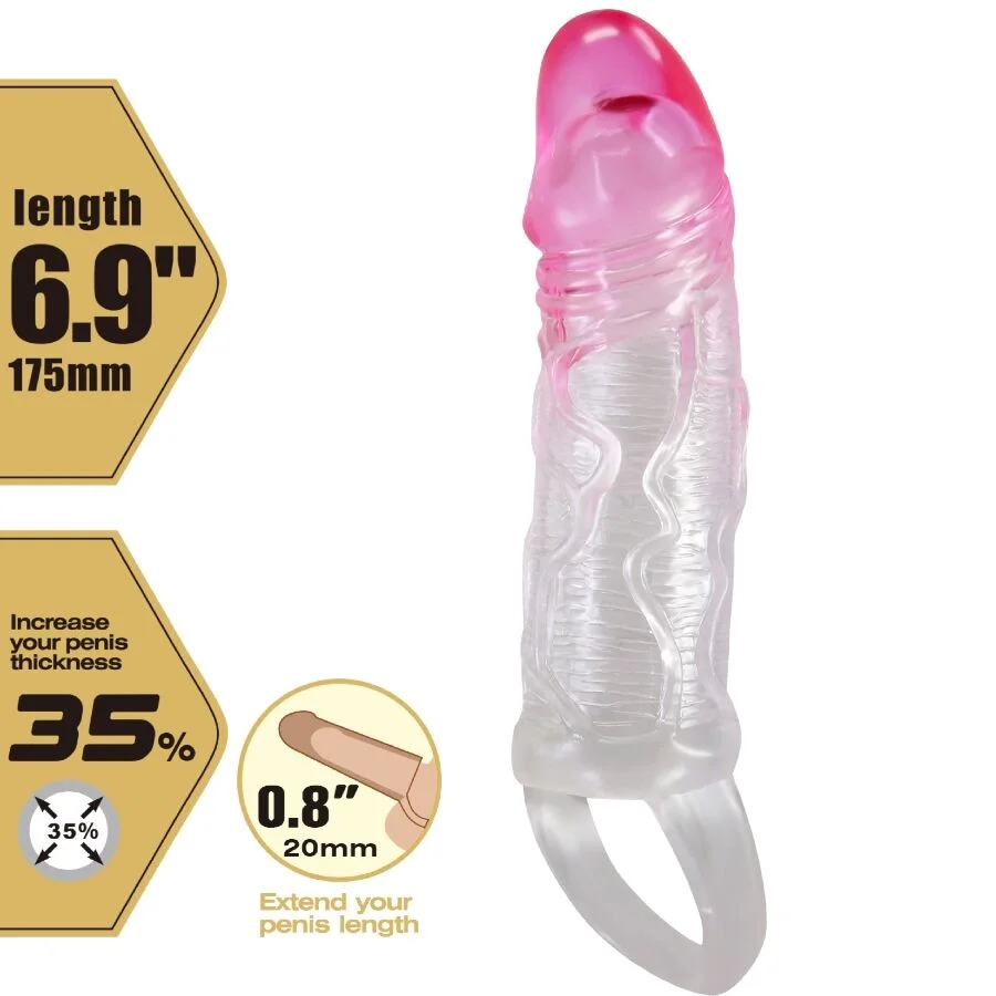 Pretty Love - Odes Realistische Vergrotingsmanchet Van 2 Cm Voor Roze Penis - Image 6