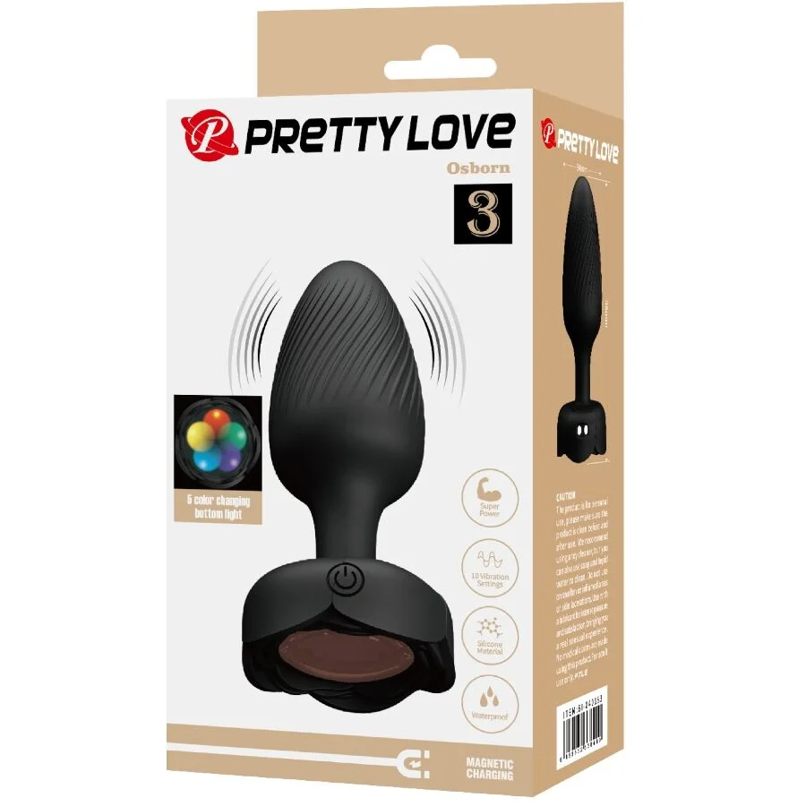 Pretty Love - Osborn Plug Anal Avec Lumière Led Noir 9,8 Cm - Image 10