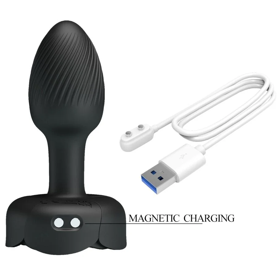 Pretty Love - Anal Plug Olman Met Led Licht Zwart 8,8 Cm - Image 8