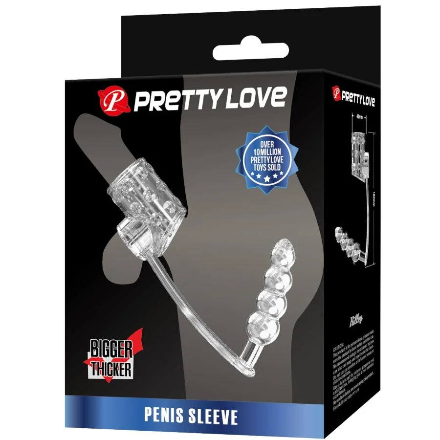 PRETTY LOVE - MANCHON PÉNIS AVEC PLUG ANAL TRANSPARENT - Image 7