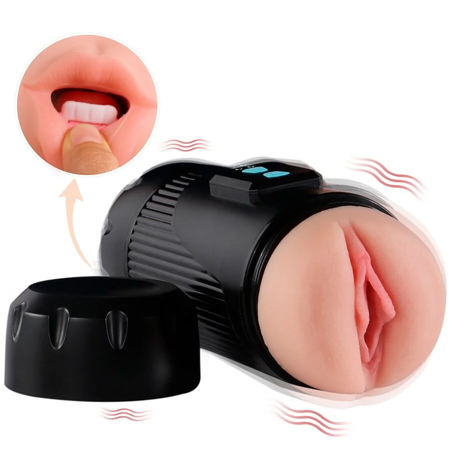 SHEQU - KAY DOUBLE MASTURBATOR WITH DUAL MOUTH AND VAGINA VIBRATION - Image 3