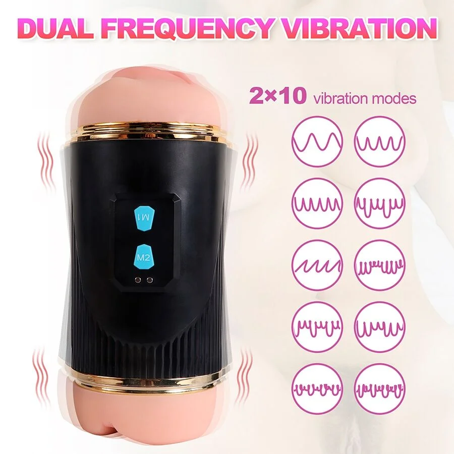 SHEQU - KAY DOUBLE MASTURBATOR WITH DUAL MOUTH AND VAGINA VIBRATION - Image 14