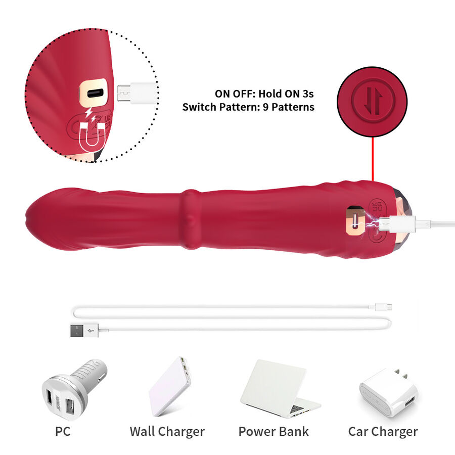 Armony - Dildo Vibrateur Point A Thermo-Réglable Rouge - Image 6