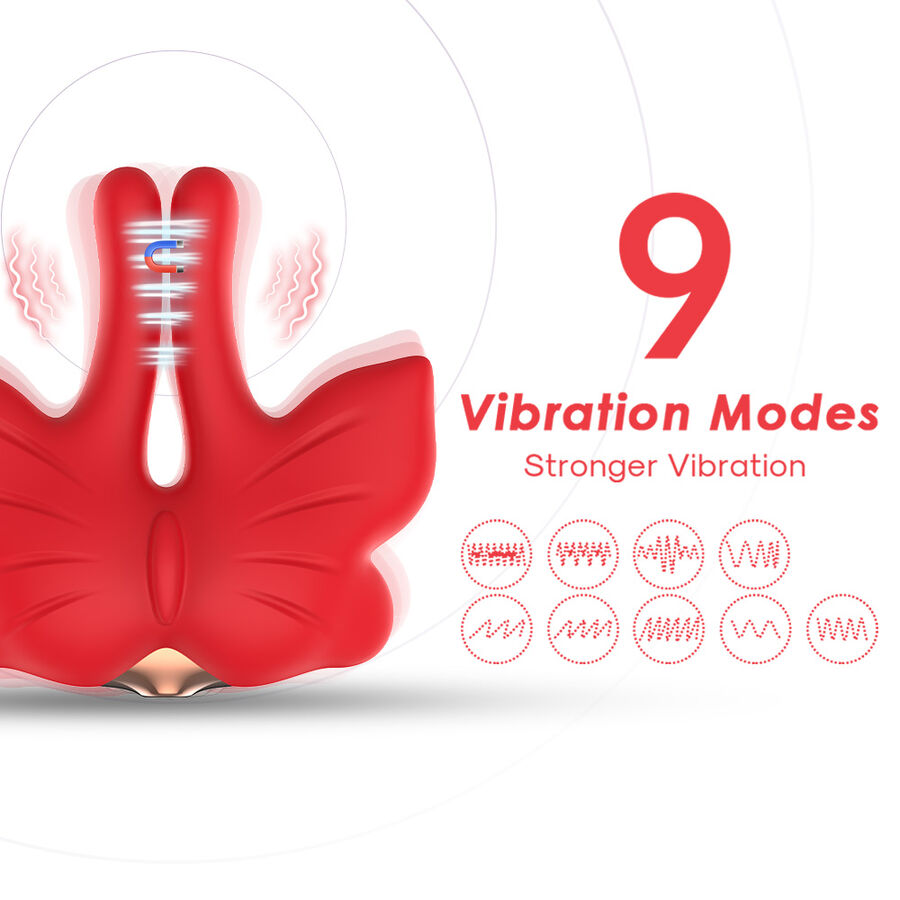 Armony - Magnetic Nipple Clamps With Vibration Butterfly Shape Red - Image 6