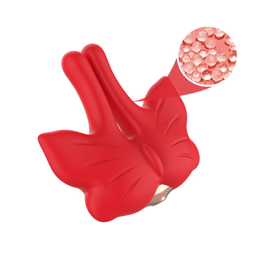 Armony - Magnetic Nipple Clamps With Vibration Butterfly Shape Red - Image 7