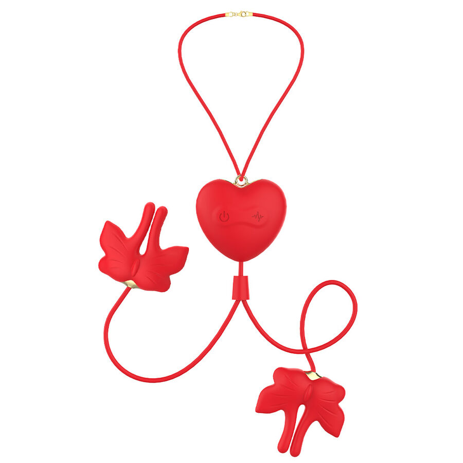 Armony - Magnetic Nipple Clamps With Vibration Butterfly Shape Red - Image 8