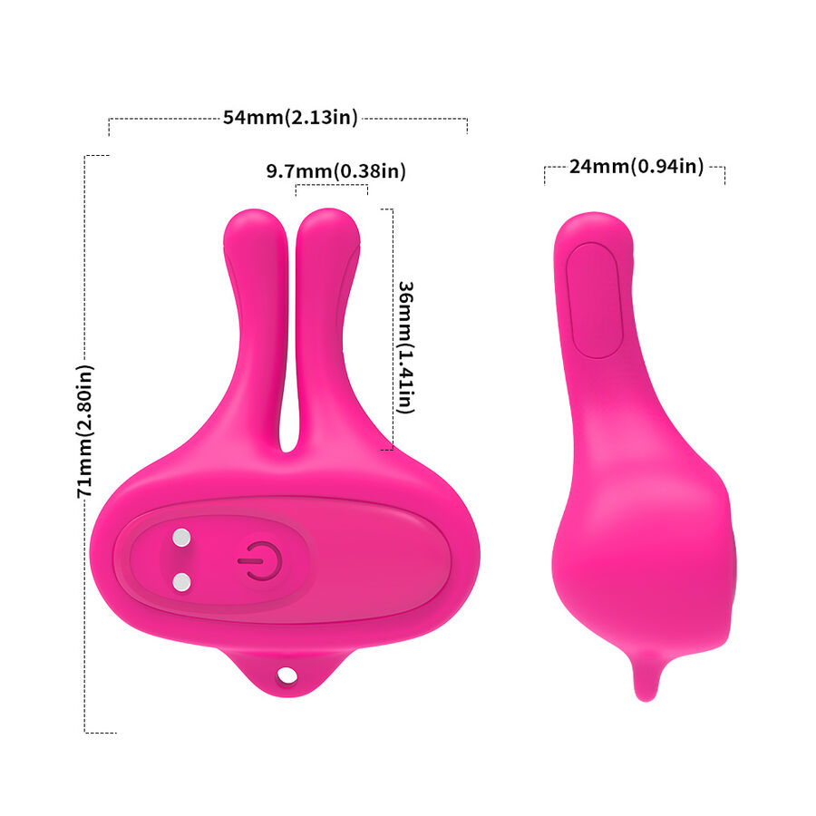 Armony - Rabbit Shape Vibration Magnetic Nipple Clamps Pink - Image 8