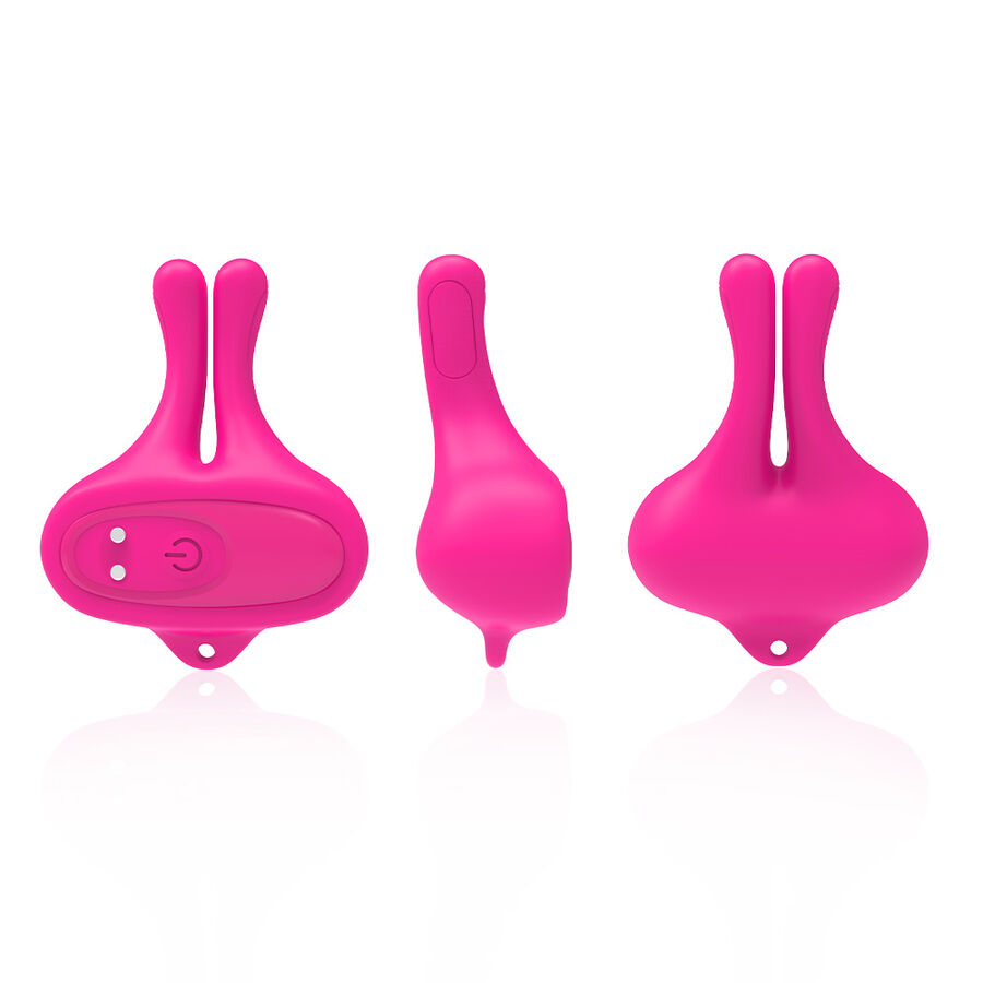 Armony - Rabbit Shape Vibration Magnetic Nipple Clamps Pink - Image 11
