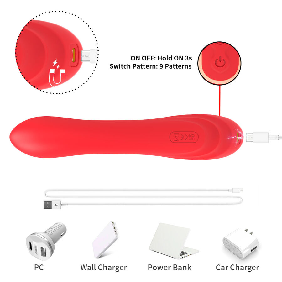 Armony - Vibrateur Stimulateur Point G Et Clitoris Avec Langue Oscillante Rouge - Image 9