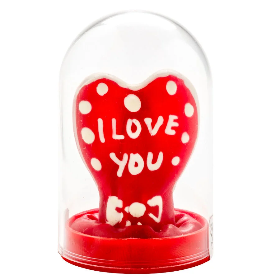 CONDOMERIE - HANDGEMAAKTE FANTASIE CONDOMS IN DE VORM VAN EEN HART - IK HOU VAN JOU MODEL 1