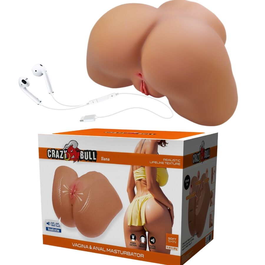 CRAZY BULL - ILANA REALISTIC FEMALE BUTT VIBRATOR AND SUCKER WITH SOUND 6.8 KG - Image 3