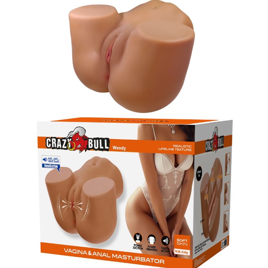 CRAZY BULL - WENDY REALISTIC FEMALE BUTT VIBRATOR AND SUCKER WITH SOUND 11 KG - Image 3