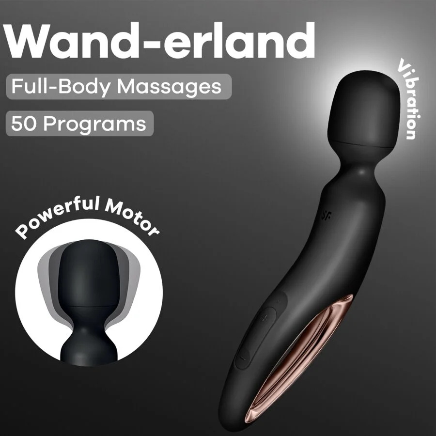 SATISFYER - WAND ERLAND VIBRATING MASSAGER BLACK - Image 6