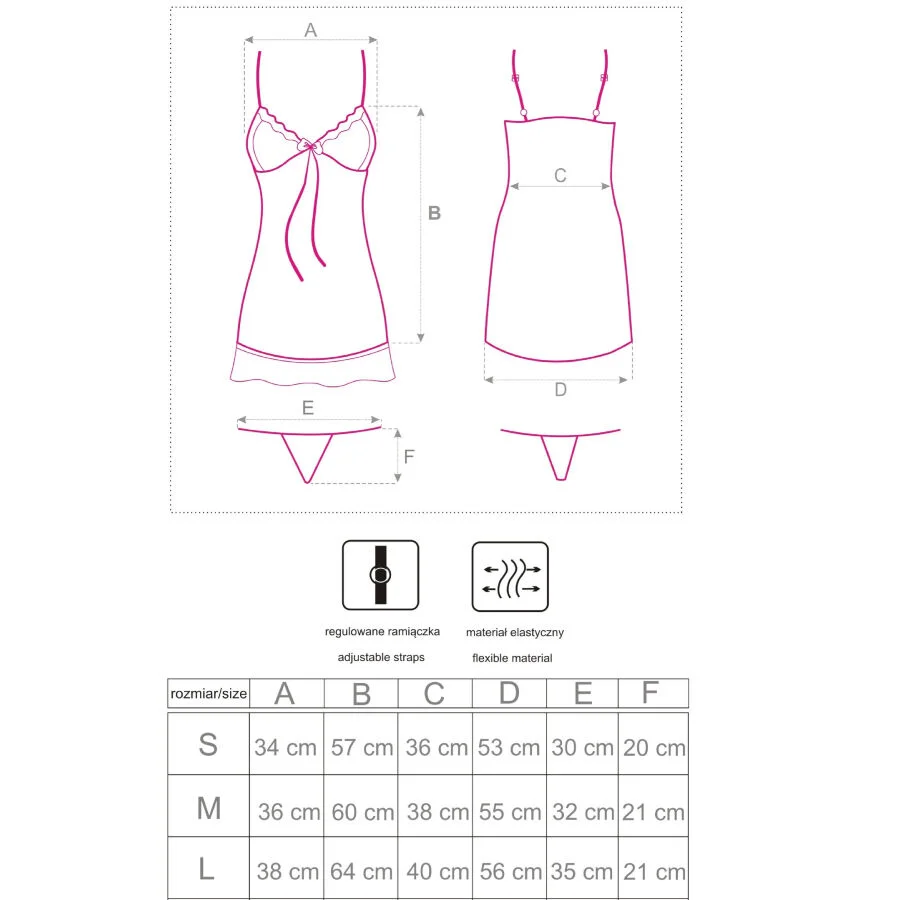 LIVCO CORSETTI FASHION - BABYDOLL LUISE 1710 + STRING ZWART - Image 6