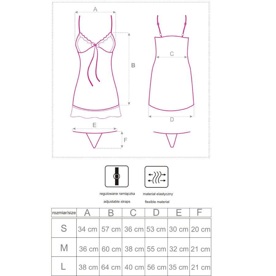 LIVCO CORSETTI FASHION - LUISE 1710 BABYDOLL + STRING NOIR XL - Image 6