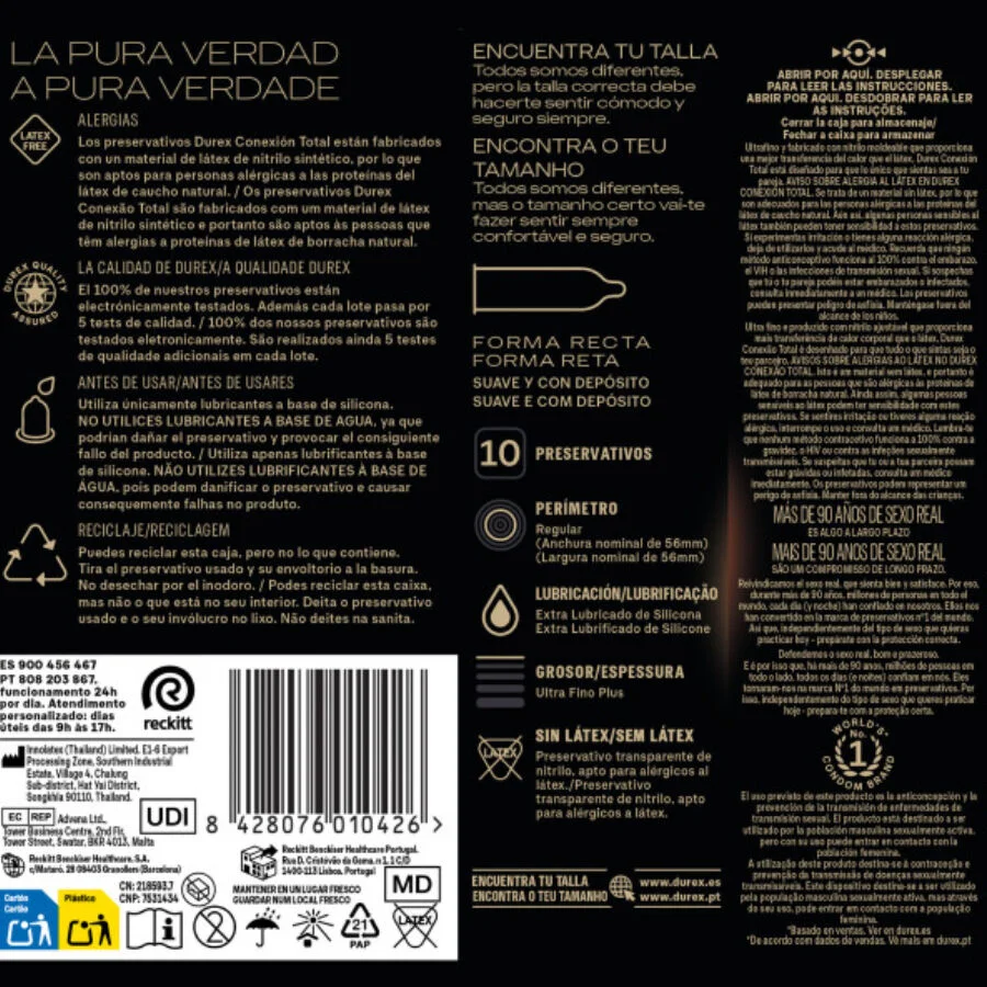 DUREX - TOTAL CONNECTION XL ULTRA FINE PLUS LATEX FREE 10 UNITS - Image 6