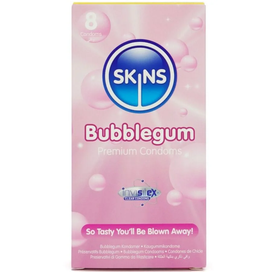 Skins - Pack De 8 Préservatifs Premium Bubblegum