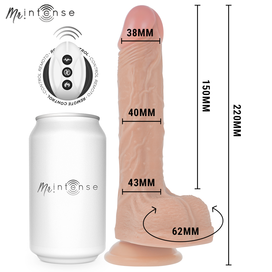 Mr Intense - Baldwin Realistic Multifunctional With Vibration, Up And Down Remote Control, 22 Cm - Or - 4 Cm - Image 3
