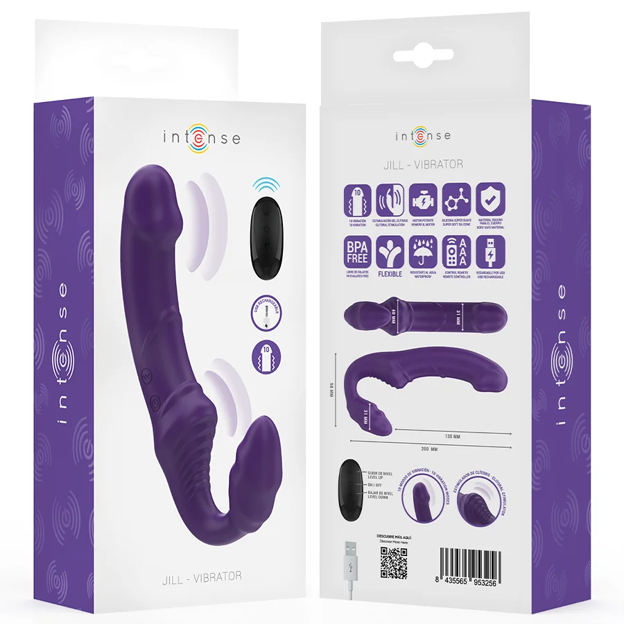 Intense - Jill Double Vibrator 20 Cm Purple Remote Control - Image 9
