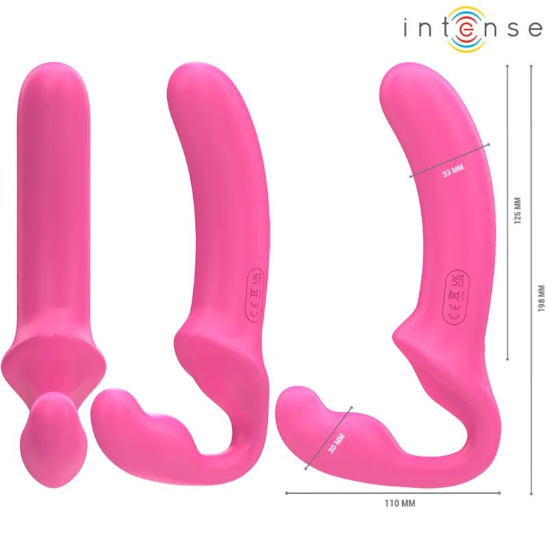 INTENSE - AMY DOUBLE VIBRATOR 20 CM PINK REMOTE CONTROL - Image 4