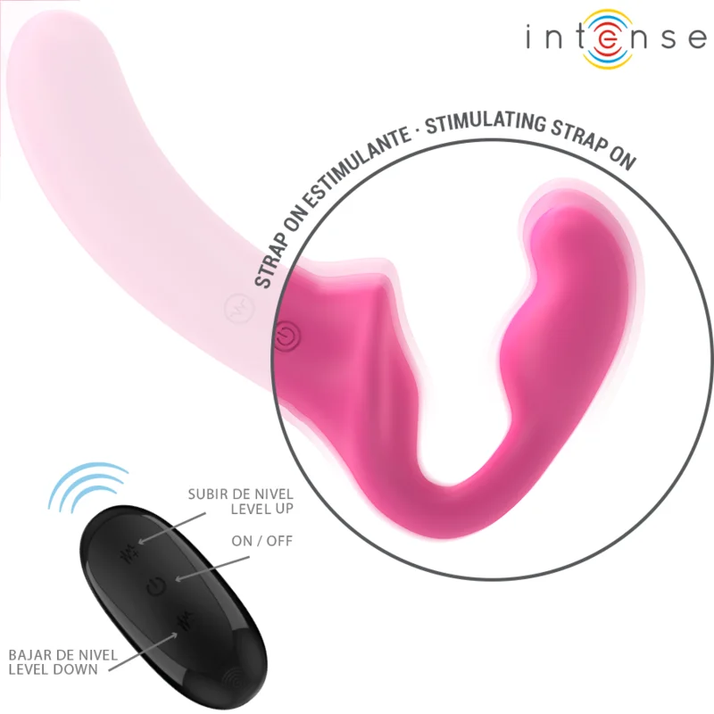 INTENSE - AMY DOUBLE VIBRATOR 20 CM PINK REMOTE CONTROL - Image 5