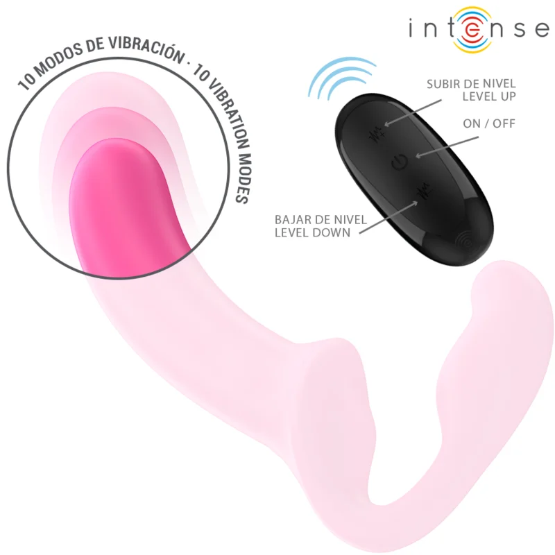INTENSE - AMY DOUBLE VIBRATOR 20 CM PINK REMOTE CONTROL - Image 6