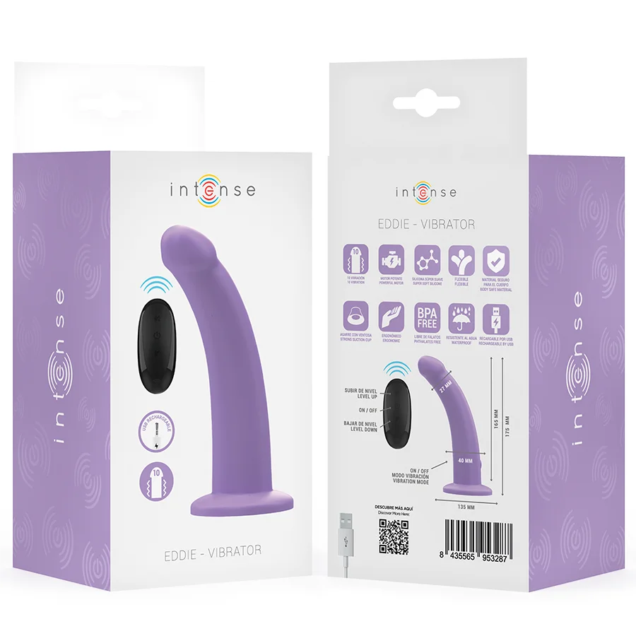 Intense - Eddie Vibrateur 17,5 Cm 10 Vibrations Violet Télécommande - Image 9
