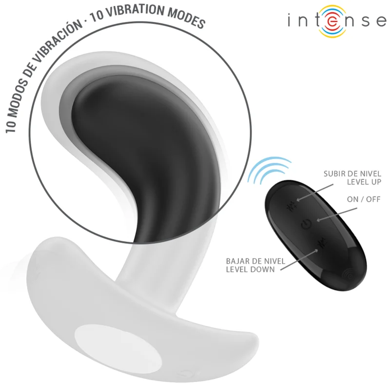 Intense - Chandler Anal Plug 10 Vibrations Noir Télécommande - Image 6