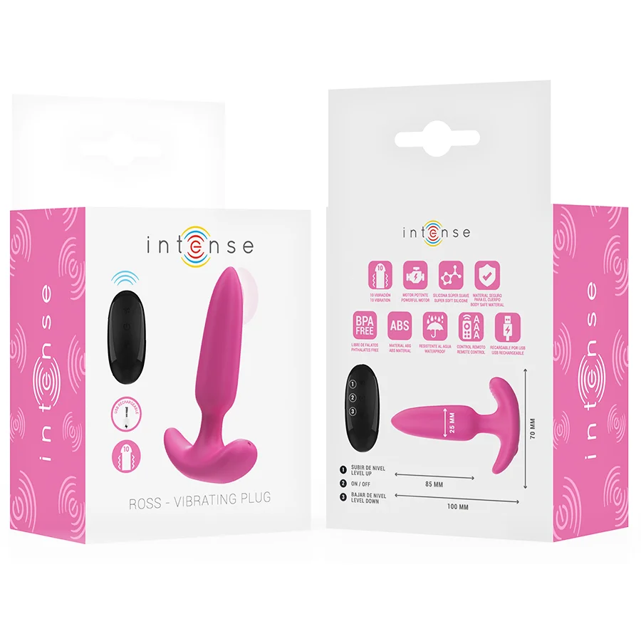 Intense - Ross Anal Plug 10 Vibrations Rose Télécommande - Image 8