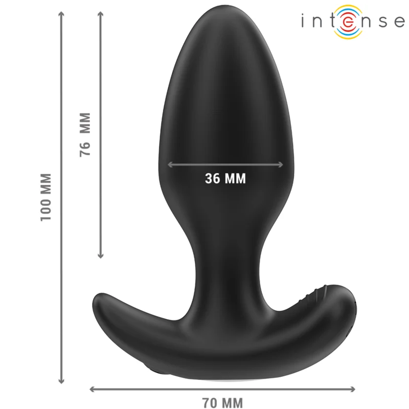 Intense - Joey Anal Plug 10 Vibrations Noir Télécommande - Image 4