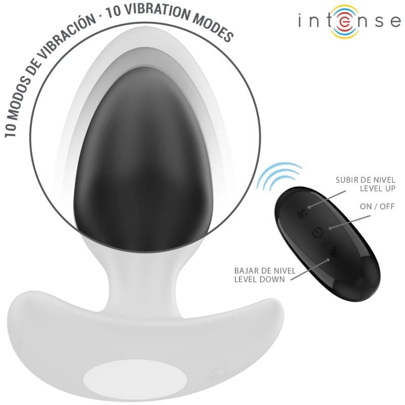 Intense - Joey Anal Plug 10 Vibrations Noir Télécommande - Image 6