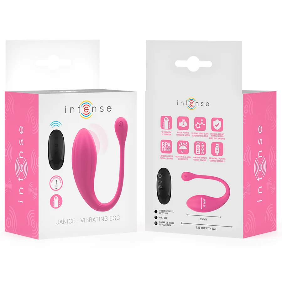 INTENSE - JANICE U DUBBELE STIMULATIE VIBRATOR 10 VIBRATIES ROZE MET AFSTANDSBEDIENING - Image 9