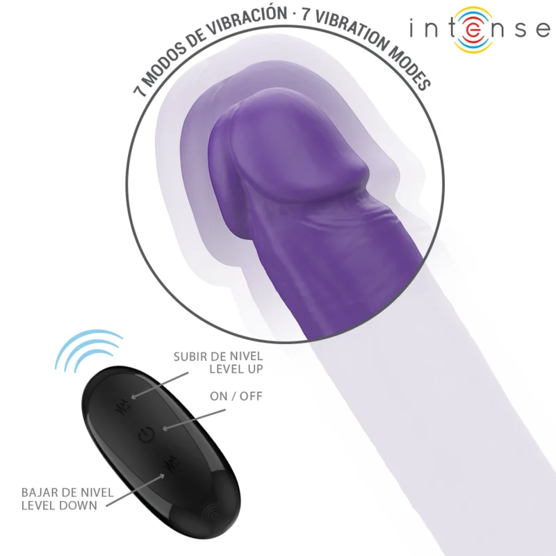 INTENSE - GUNTER DILDO DOUBLE VIBRATOR 40 CM PURPLE REMOTE CONTROL - Image 4