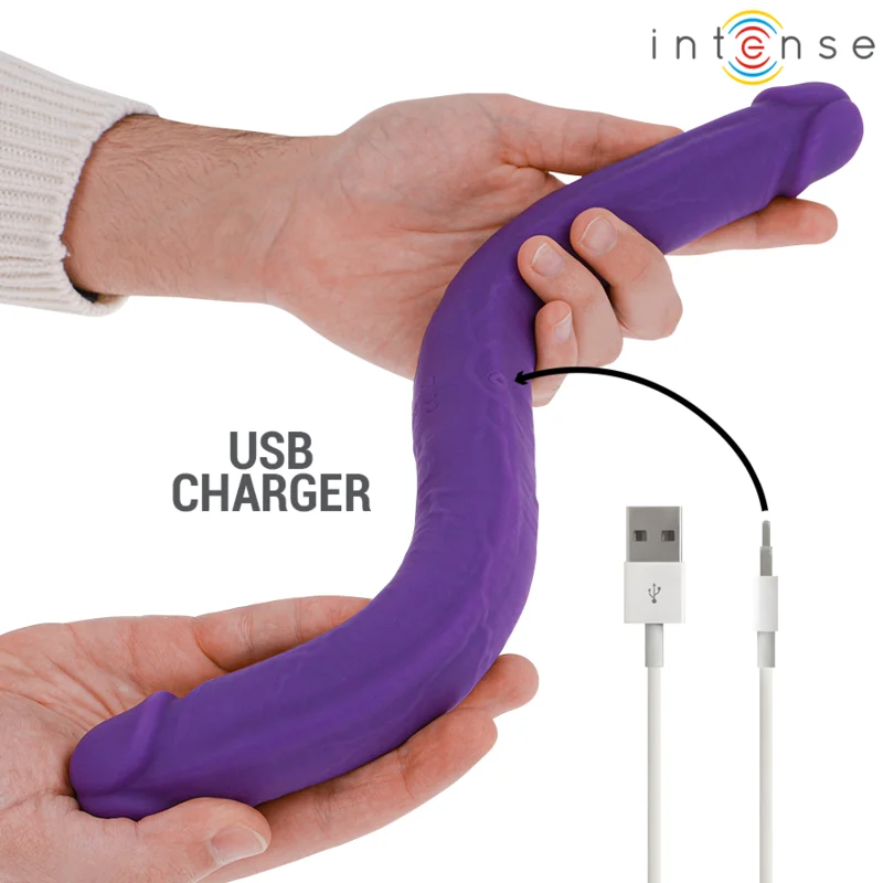 INTENSE - GUNTER DILDO DOUBLE VIBRATOR 40 CM PURPLE REMOTE CONTROL - Image 5