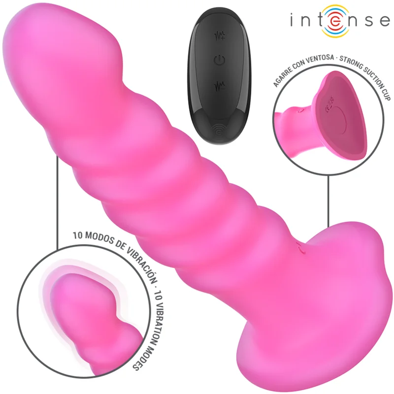 INTENSE - CINDY VIBRATOR SIZE L SPIRAL DESIGN 10 VIBRATIONS PINK REMOTE CONTROL - Image 3
