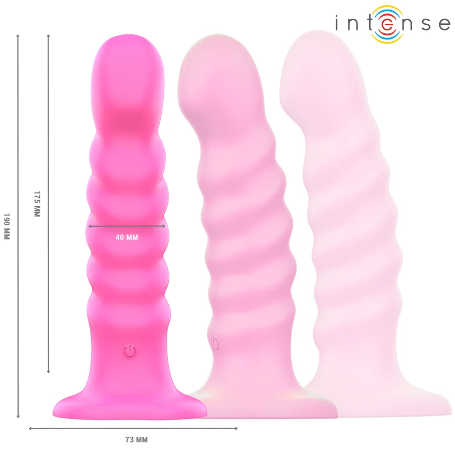 INTENSE - CINDY VIBRATOR SIZE L SPIRAL DESIGN 10 VIBRATIONS PINK REMOTE CONTROL - Image 4