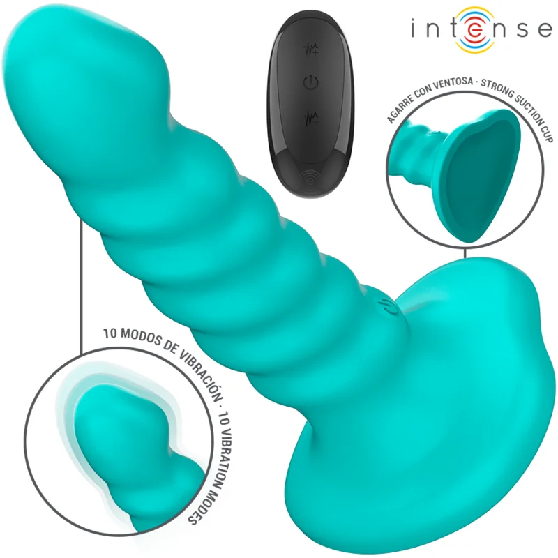 Intense - Buffy Vibrateur Taille S Design Spirale 10 Vibrations Télécommande Bleue - Image 3