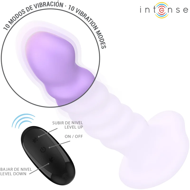 Intense - Brenda Vibrateur Taille M Design Spirale 10 Vibrations Violet Télécommande - Image 5