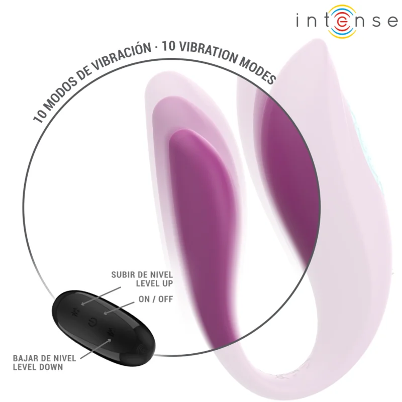 INTENSE - ANNIE U-SHAPED VIBRATOR AND STIMULATOR PURPLE REMOTE CONTROL - Image 6