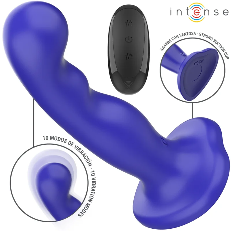 Intense - Shorty Vibrateur Avec Ventouse Télécommande Bleue - Image 3