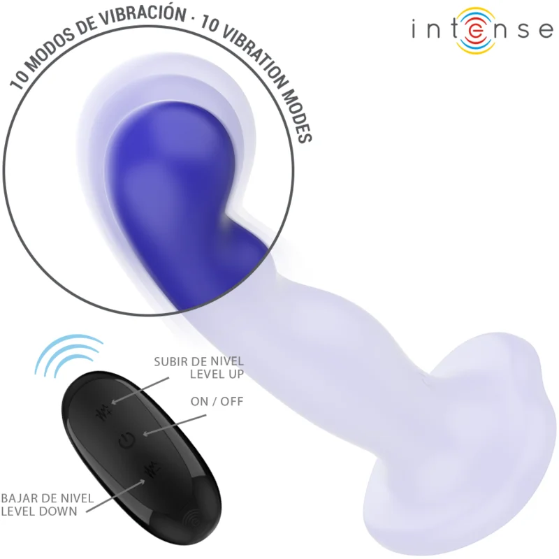 Intense - Shorty Vibrateur Avec Ventouse Télécommande Bleue - Image 5