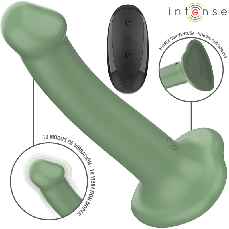 Intense - Becca Vibrator With Suction Cup 10 Vibrations Green Remote Control - Image 3