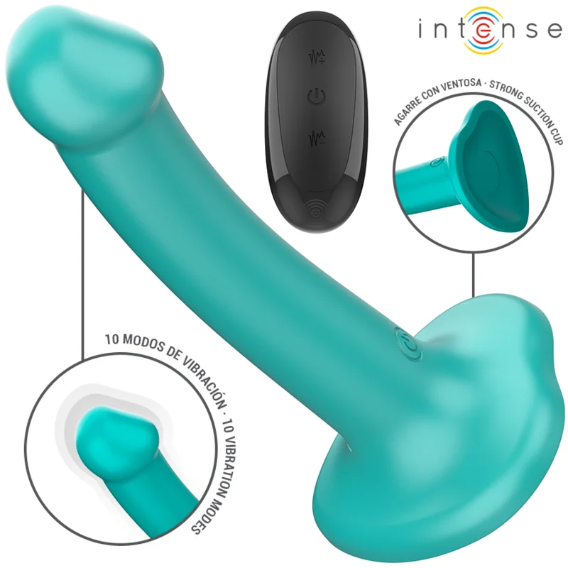 Intense - Katie Vibrateur Avec Ventouse 10 Vibrations Télécommande Bleue - Image 3