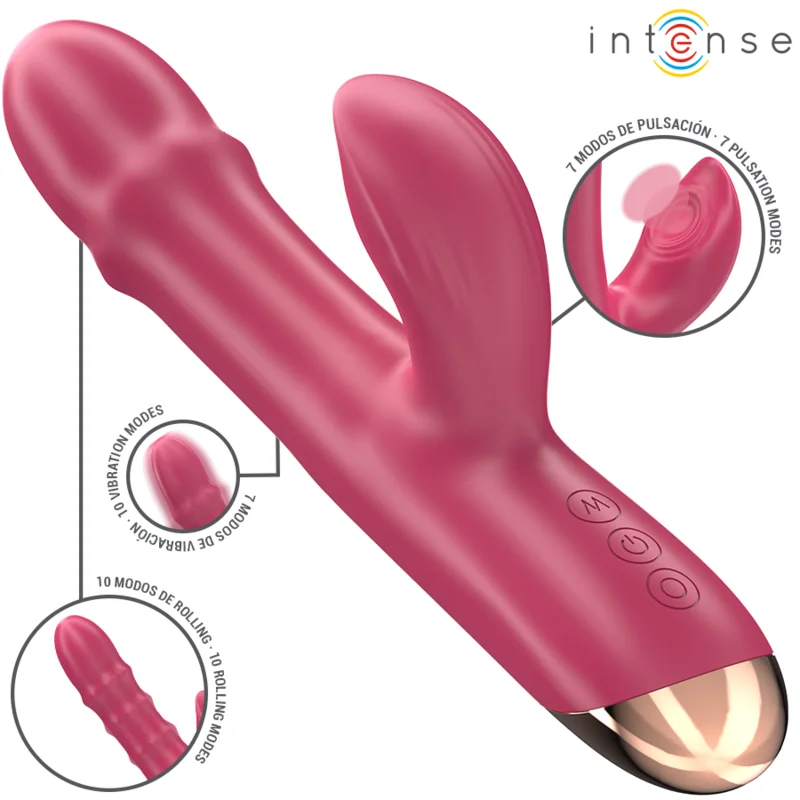 Intense - Chloe Multifunction Vibrator 3 In 1 Red - Image 3
