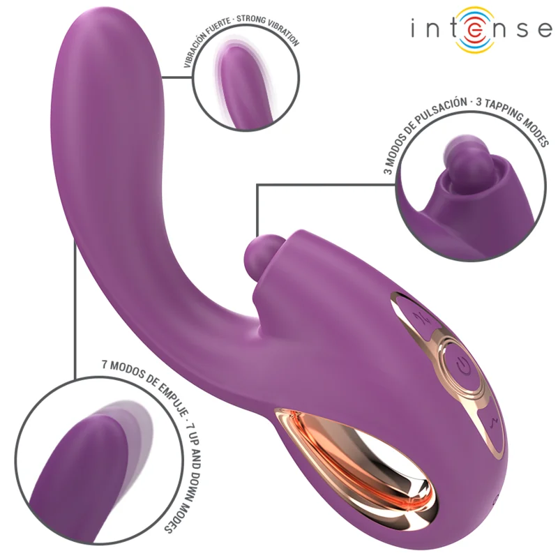 Intense - Lali Multifunction G-Spot Vibrator Tapping & Thrust & Vibration Purple - Image 3