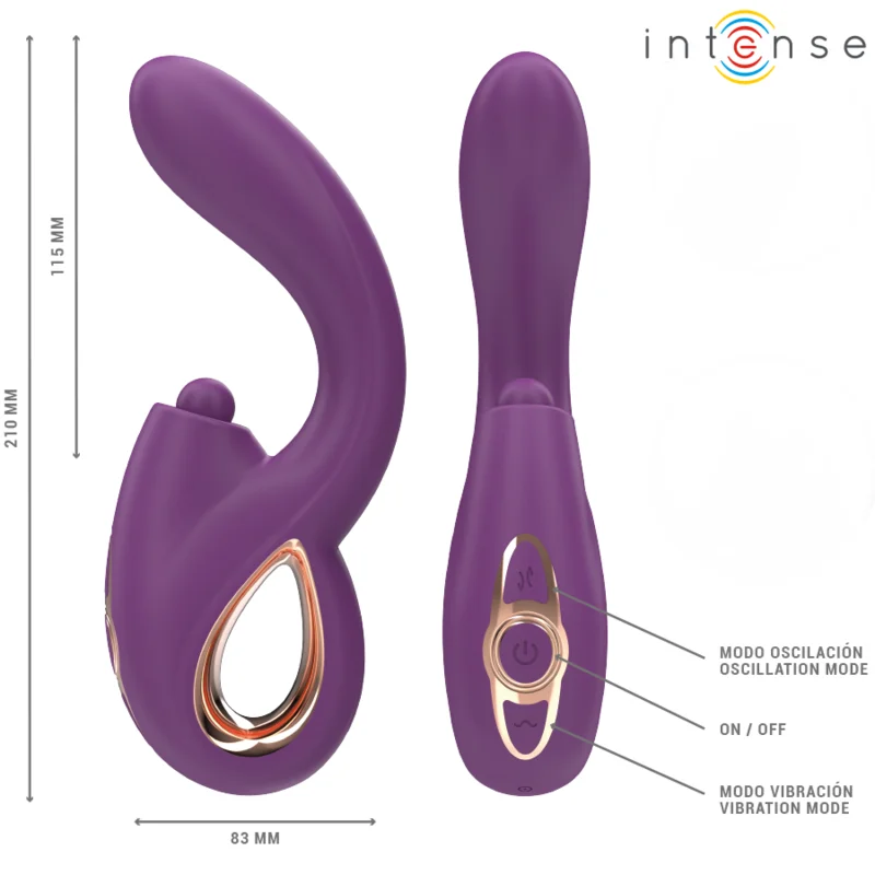 Intense - Lali Multifunction G-Spot Vibrator Tapping & Thrust & Vibration Purple - Image 7