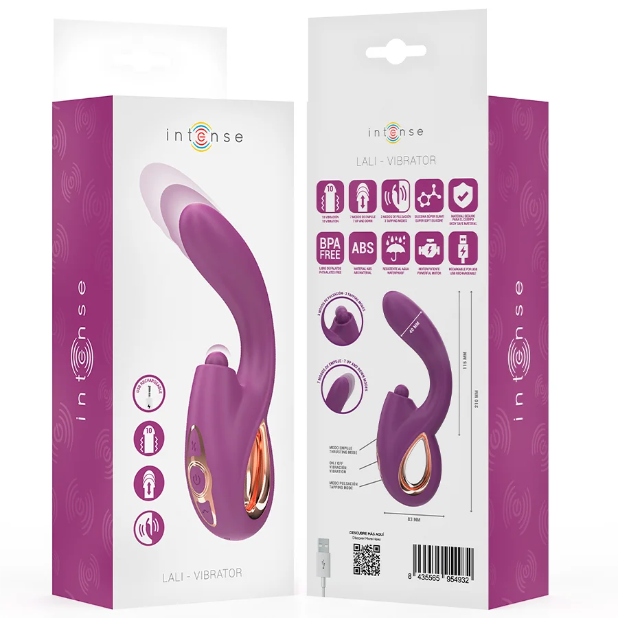 Intense - Lali Multifunction G-Spot Vibrator Tapping & Thrust & Vibration Purple - Image 9