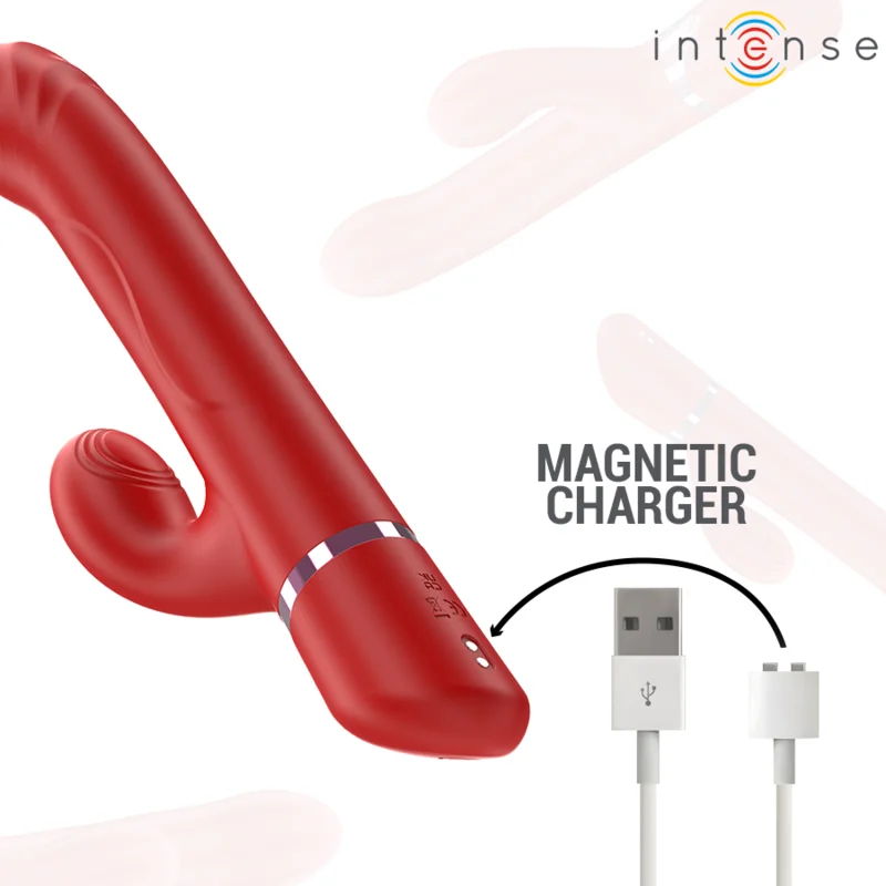 Intense - Lele Multifunction Vibrator Rotating & Oscillation & Stimulation Red - Image 8