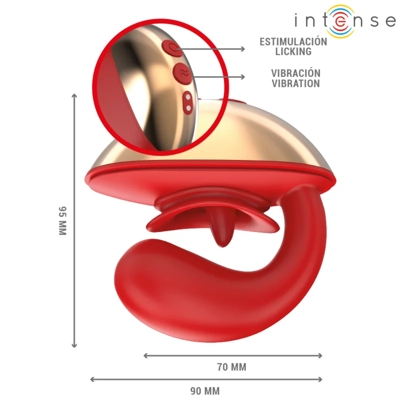 INTENSE - MARIAH VIBRATOR & STIMULATOR IN U SHAPE 10 VIBRATIONS RED - Image 6