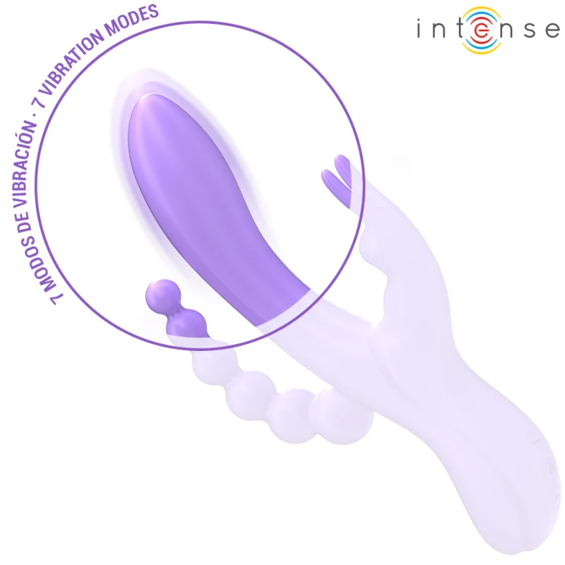 Intense - Miko Triple Vibrateur Lapin & Stimulateur & Anal 7 Vibrations Violet - Image 6